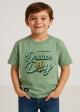 Assorted Solid Color Short-Sleeve T-Shirts in Dark Grey and Light Green (