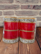 Vibrant Red Bridal Bangle Sets with Golden and Crystal Details ( Red )