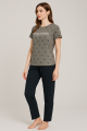 Casual Striped T-Shirt and Solid Lounge Pants Set multiple colours