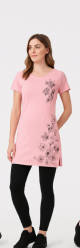 Women's Casual Short-Sleeve night Dress with Unique Abstract Graphic Print for Comfortable Everyday Style and Versatile Wear.