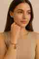 Golden Charm Bangle Duo with Teardrop Pendant Lightweight Elegant Stackable Modern Durable Shine Resistant Everyday Wear Accessory for Casual or Formal Sophisticated Look