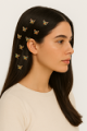 Elegant Floral Pearl Hair Pins with Multicolored Gemstone Accents ( 12pcs in 1 pack )