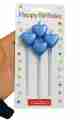 Sparkling Blue Heart Birthday Candles 