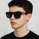 Trendy Oversized Square Sunglasses | Gradient Black Lens | Lightweight Metal Frame | UV400 Protection | Unisex Stylish Shades | Streetwear Ready