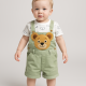 Little Bear Baby Dungaree T-Shirts & with Cute Bear Patch | Toddler Summer Outfit