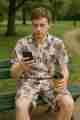 Men’s Geometric Print Co-ord Set – Casual Summer Shirt & Shorts