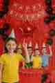 Vibrant Red and White Happy Birthday Decoration Set