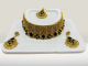 Elegant Black Stone Kundan Necklace Set