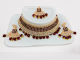  Vibrant Multicolored Stone and Gold-Plated Necklace Set with Maang Tikka