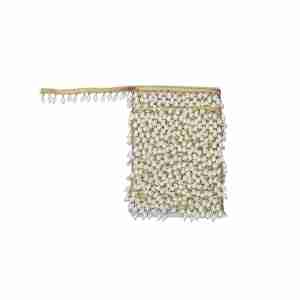 Aanya Drop Pearl Latkan Tassel Lace for Dresses, Lehenga, Saree, Border Material, Dupatta, Gowns Designing, Craft & Art Decoration (Pearl White)