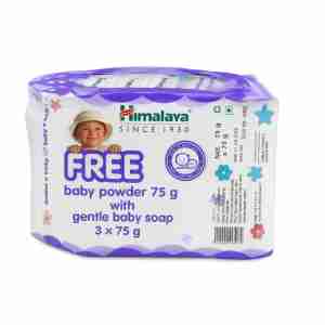 Himalaya Gentle Baby Soap Combo – 3 x 75g Soaps + Free Baby Powder 30g | Mild & Nourishing Baby Care Pack