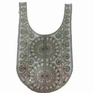 Paushak Boutique Golden Sequence & Jari Embroidery Round Neck Stiching Patch 