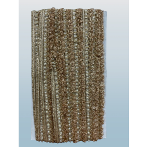  Pearl Lace Trim, Golden Border Lace Perfect for for Saree, Blouse, Dupatta, Lehenga, Sewing, Designing Lace (Golden, 9 Meter) 1 inch